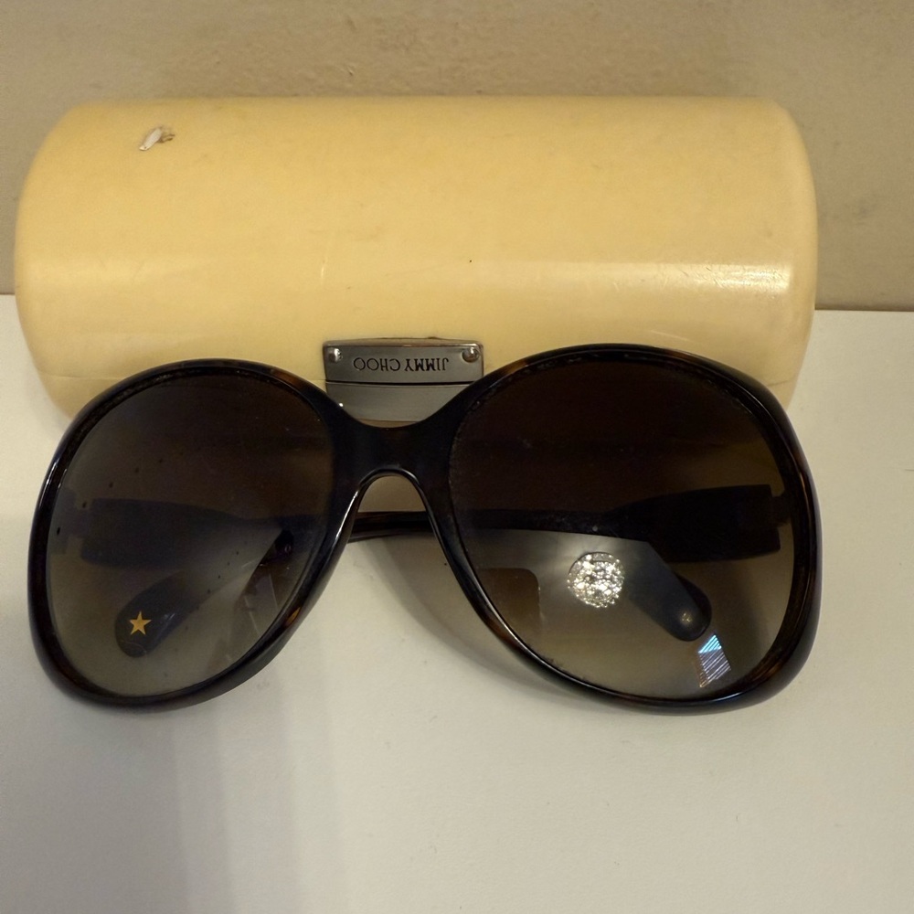 Jimmy Choo Brown Tortoise Sunglasses - Picture 2 of 5